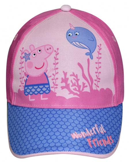 basketball cap Peppa Pig girls cotton pink/blue size 50