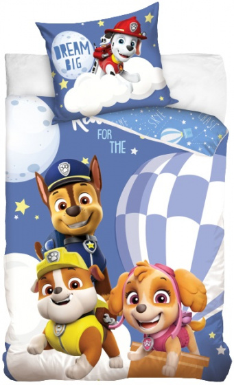Nickelodeon dekbedovertrek paw patrol 140 x 200 cm blauw/wit