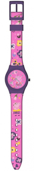 tin watch Peppa Pig girls 23 cm pink/purple
