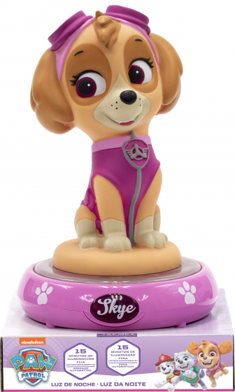 Nickelodeon nočné svetlo 3D Paw Patrol Skye ľad 15 x 13,5 cm ružové