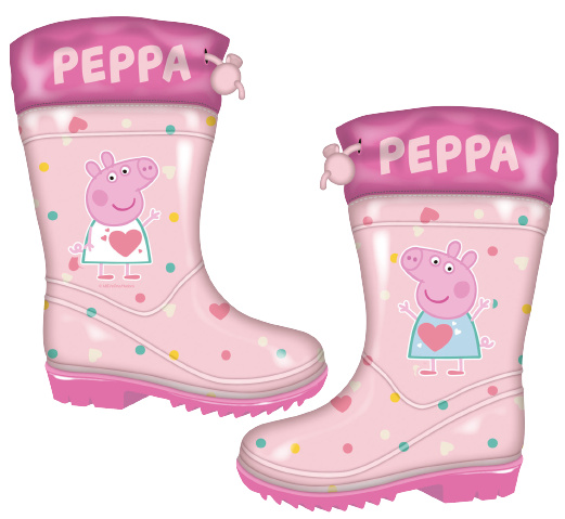 rain boots Peppa Pig girls PVC/textile pink size 24