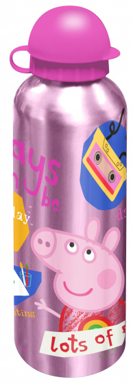 drinking bottle Peppa Pig 500 ml aluminium pink