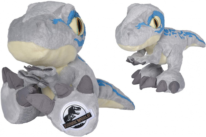 Nicotoy knuffel jurassic world blue 46 cm pluche grijs