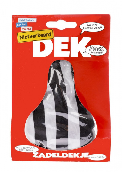 Niet Verkeerd zadeldek gestreept 17 x 25 cm polyester zwart/wit