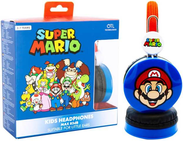 Nintendo koptelefoon Super Mario junior 3,5 mm 85db blauw Nintendo koptelefoon Super Mario junior 3,5 mm 85db blauw
