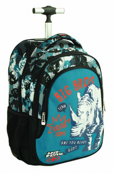 No Fear trolleyrugzak junior 24,5 liter polyester blauw/zwart