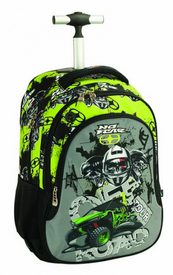 No Fear trolleyrugzak junior 24,5 liter polyester grijs/zwart