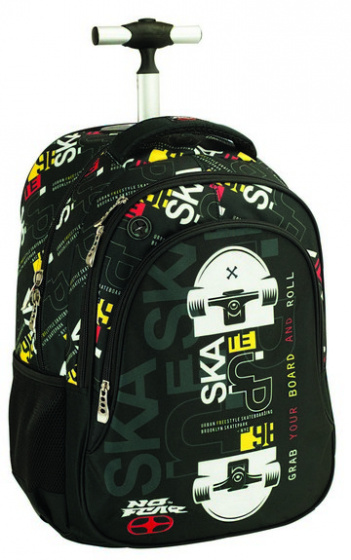 No Fear trolleyrugzak junior 24,5 liter polyester zwart