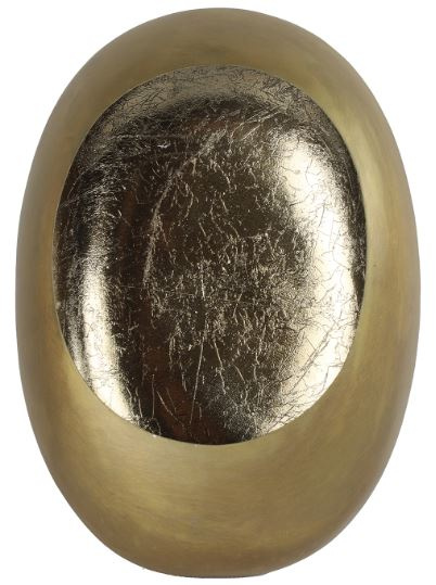 Neznačkový svietnik na čajovú sviečku Eggy 21 x 29 cm oceľ antik/zlatá