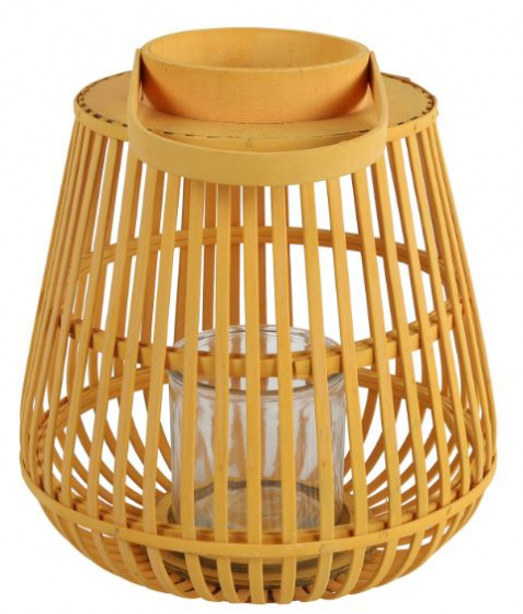 Non Branded windlicht Aira 31 x 34 cm staal geel Non Branded windlicht Aira 31 x 34 cm staal geel
