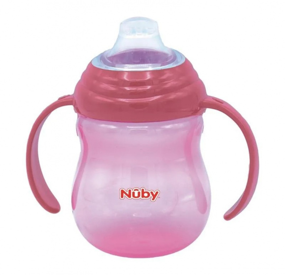 Nuby hrnček proti odkvapkávaniu s ušami 270 ml ružový