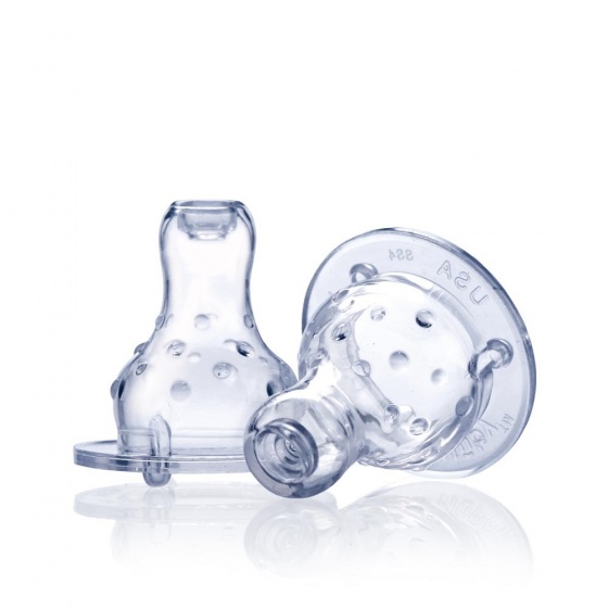 Nuby antilekspenen Vari Flo transparant 2 stuks standaard hals