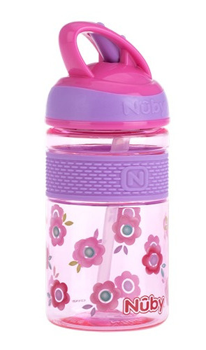 Nuby beker 2n1 harde tuit 360 ml roze/paars