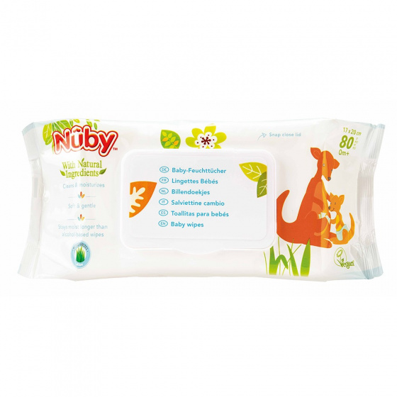 Nuby billendoekjes junior polyester wit 80 stuks Nuby billendoekjes junior polyester wit 80 stuks