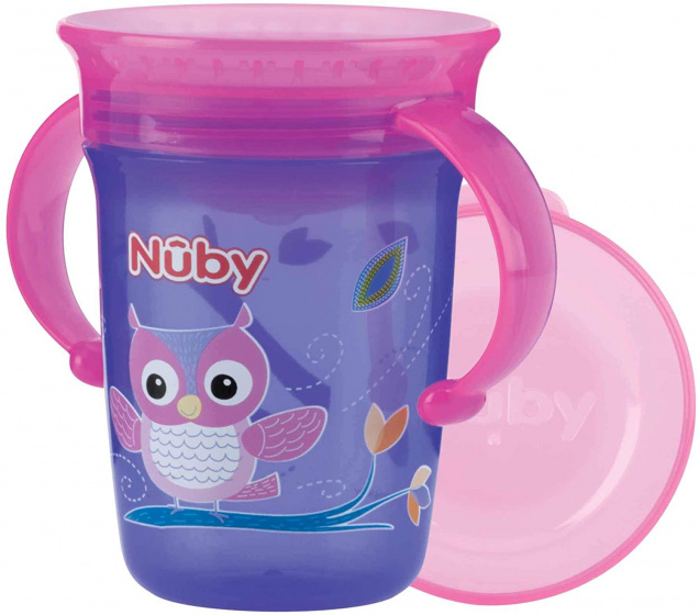 drinking cup 360° Wonder cup 240 ml 17 cm silicone purple