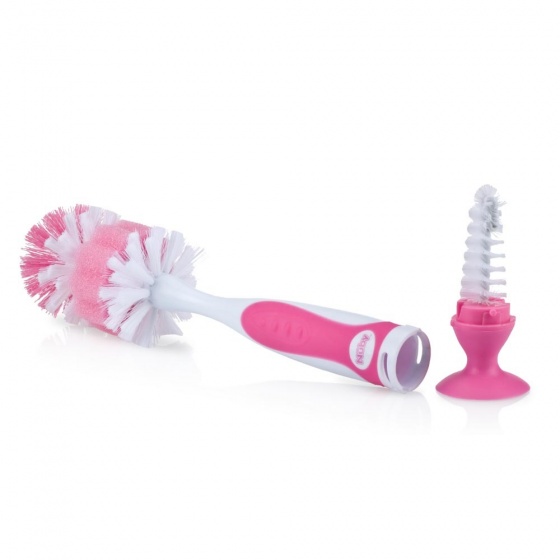 bottle brush and teat brush 26 cm pink