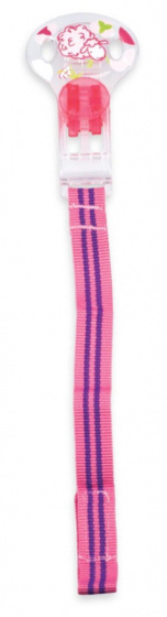 pacifier ribbon Pacifinderjunior 14.5 x 2 cm pink/purple