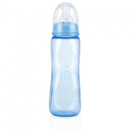 neck bottle anti colic 240 ml junior 21 cm blue