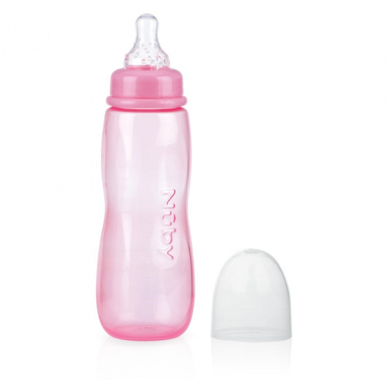 squeeze bottle with spoon 23 cm silicone pink 2 piece