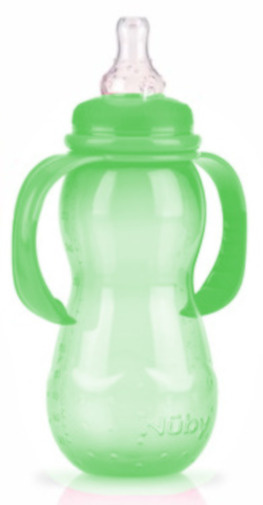 training bottle anticolic 320 ml junior 23 cm green