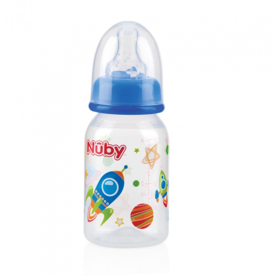 feeding bottle Slow Flow120 ml junior 15.5 cm dark blue