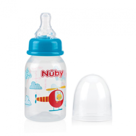 feeding bottle Slow Flow120 ml junior 15,5 cm light blue