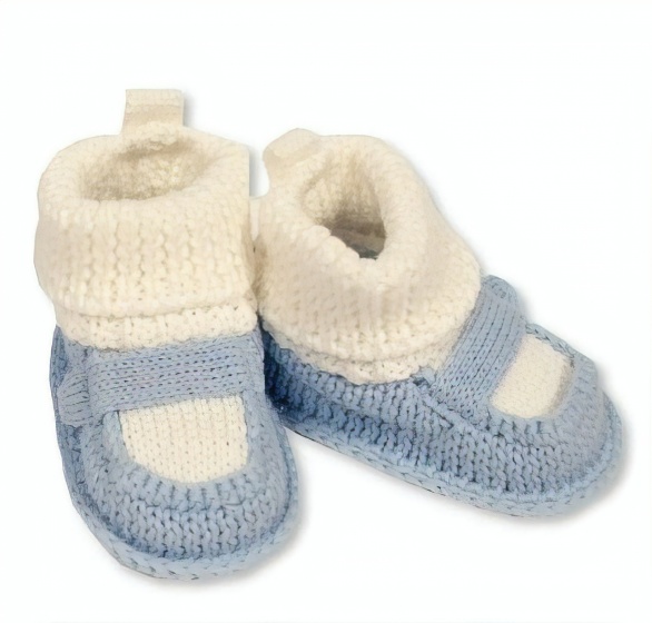 baby slippers junior 0-6 months light blue/white