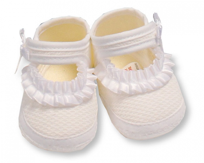 slippers girls 0-3 months white