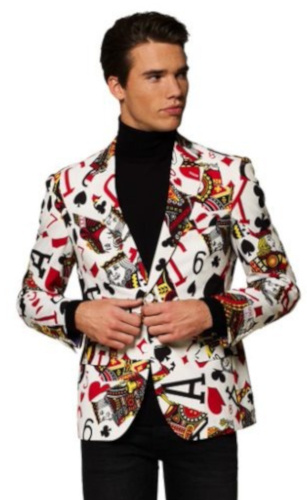 OppoSuits fúkač King of Clubs pánsky polyester biely mt 62