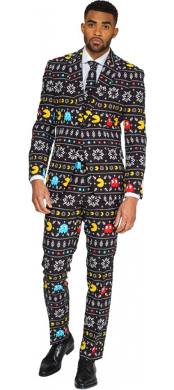 OppoSuits kostým Pac-Man zimný pánsky polyester čierny veľkosť 46