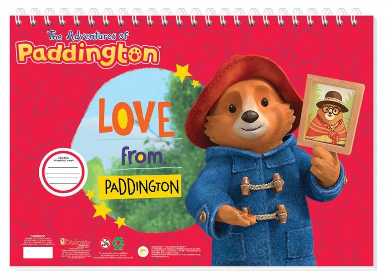 Paddington kleurblok met stickers junior 33 cm papier rood