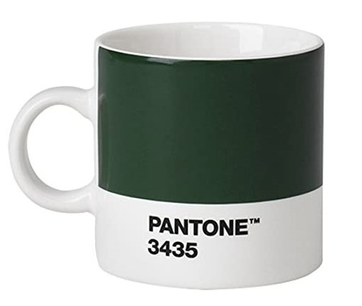 Pantone šálka na espresso 120 ml keramická tmavozelená/biela