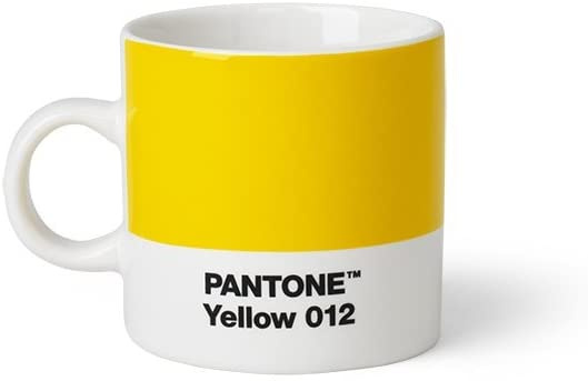Pantone šálka na espresso 120 ml keramická žltá/biela