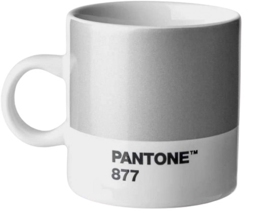 Pantone šálka na espresso 120 ml keramická strieborná/biela