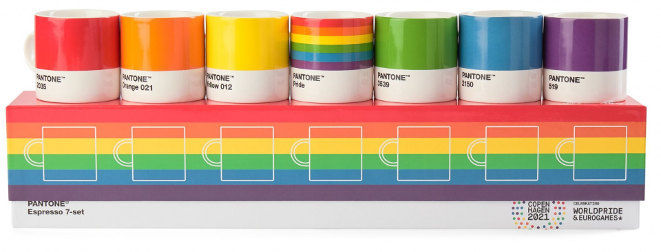 Pantone šálky na espresso v darčekovom balení 120 ml porcelán 7 kusov