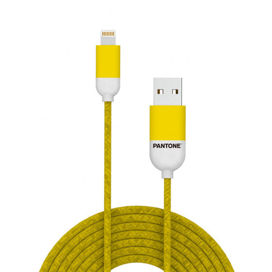 Pantone lightning usb kabel 100 cm nylon geel Pantone lightning usb kabel 100 cm nylon geel