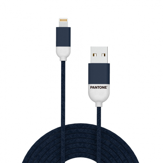 Pantone lightning usb kabel 100 cm nylon marineblauw Pantone lightning usb kabel 100 cm nylon marineblauw
