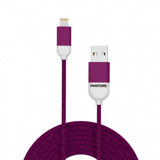 Pantone lightning usb kabel 100 cm nylon paars Pantone lightning usb kabel 100 cm nylon paars