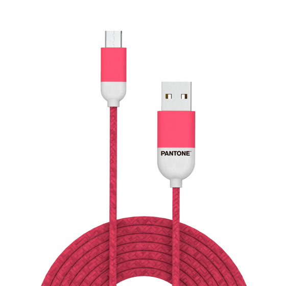 Pantone micro usb kabel 100 cm nylon roze Pantone micro usb kabel 100 cm nylon roze