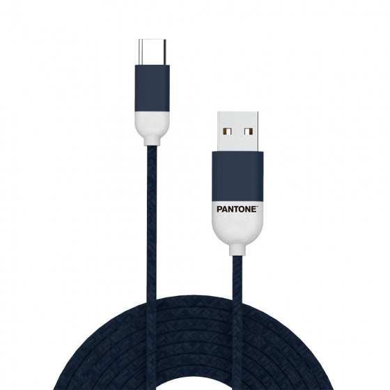 Pantone usb C kabel 100 cm nylon marineblauw Pantone usb C kabel 100 cm nylon marineblauw