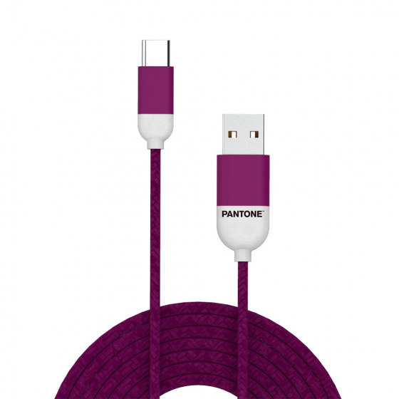 Pantone usb C kabel 100 cm nylon paars Pantone usb C kabel 100 cm nylon paars