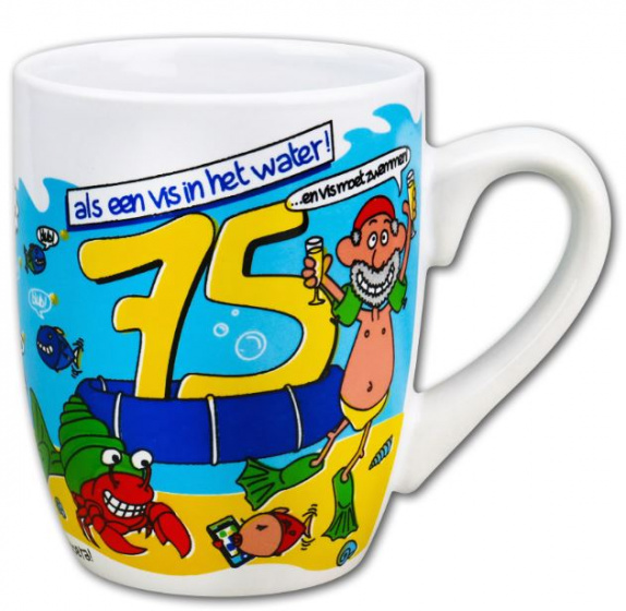 Papierové sny party hrnček 75 Years 325 ml 12 x 10 cm keramika biela