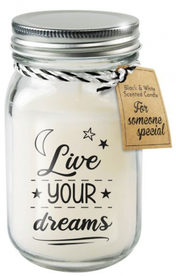 Paper Dreams vonná sviečka Ži svoje sny 13,5 cm vosk/sklo biele