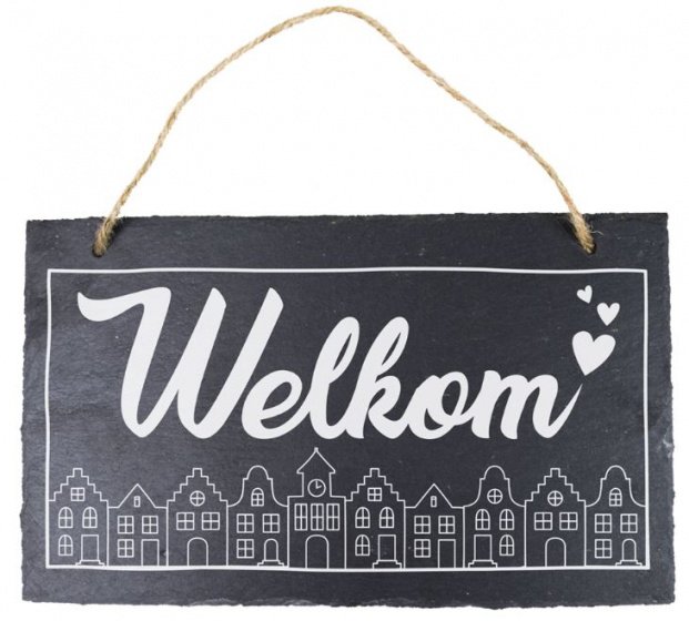 Paper Dreams závesná dekorácia Welcome 15 x 25 cm bridlicovo šedá