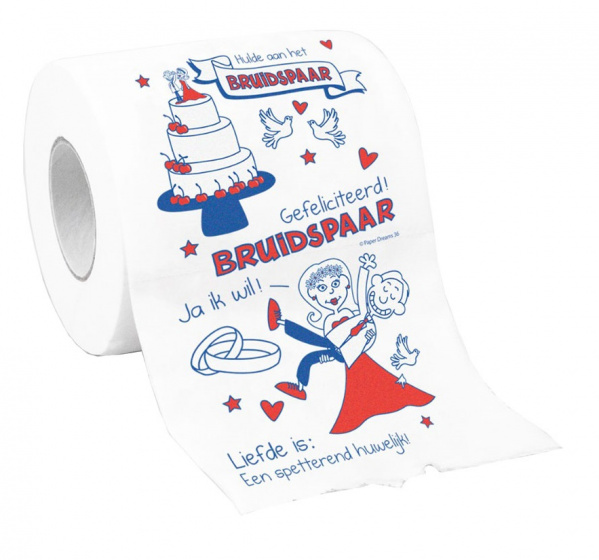 Paper Dreams toaletný papier svadobný pár unisex 10 x 9 cm papier biely