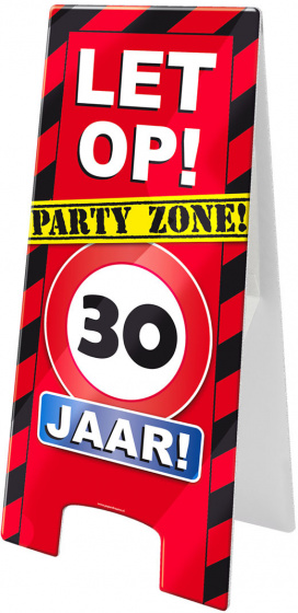 Paper Dreams waarschuwingsbord 30 jaar 58 x 26 cm karton rood