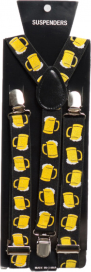 Partychimp traky 2,5 cm elastan červená/biela/oranžová jednovelka