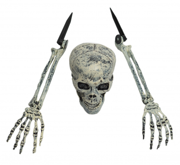 Partychimp dekorácia kostra polypropylén biela/čierna 3-dielna