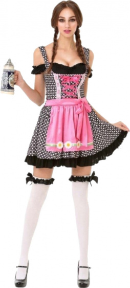PartyXclusive dirndl Oktoberfest dámsky polyester čierno/biely mt L