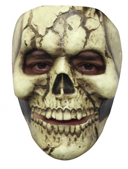 Partychimp pleťová maska Cracked Skull latexová slonová kosť biela jednovel